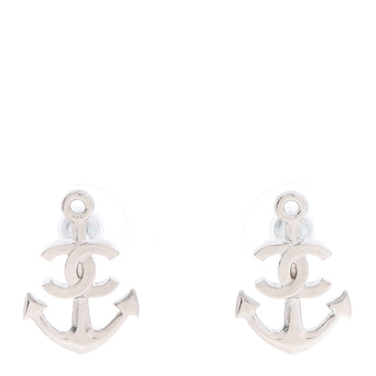 Chanel Metal Anchor CC Earrings Silver 1 of 5