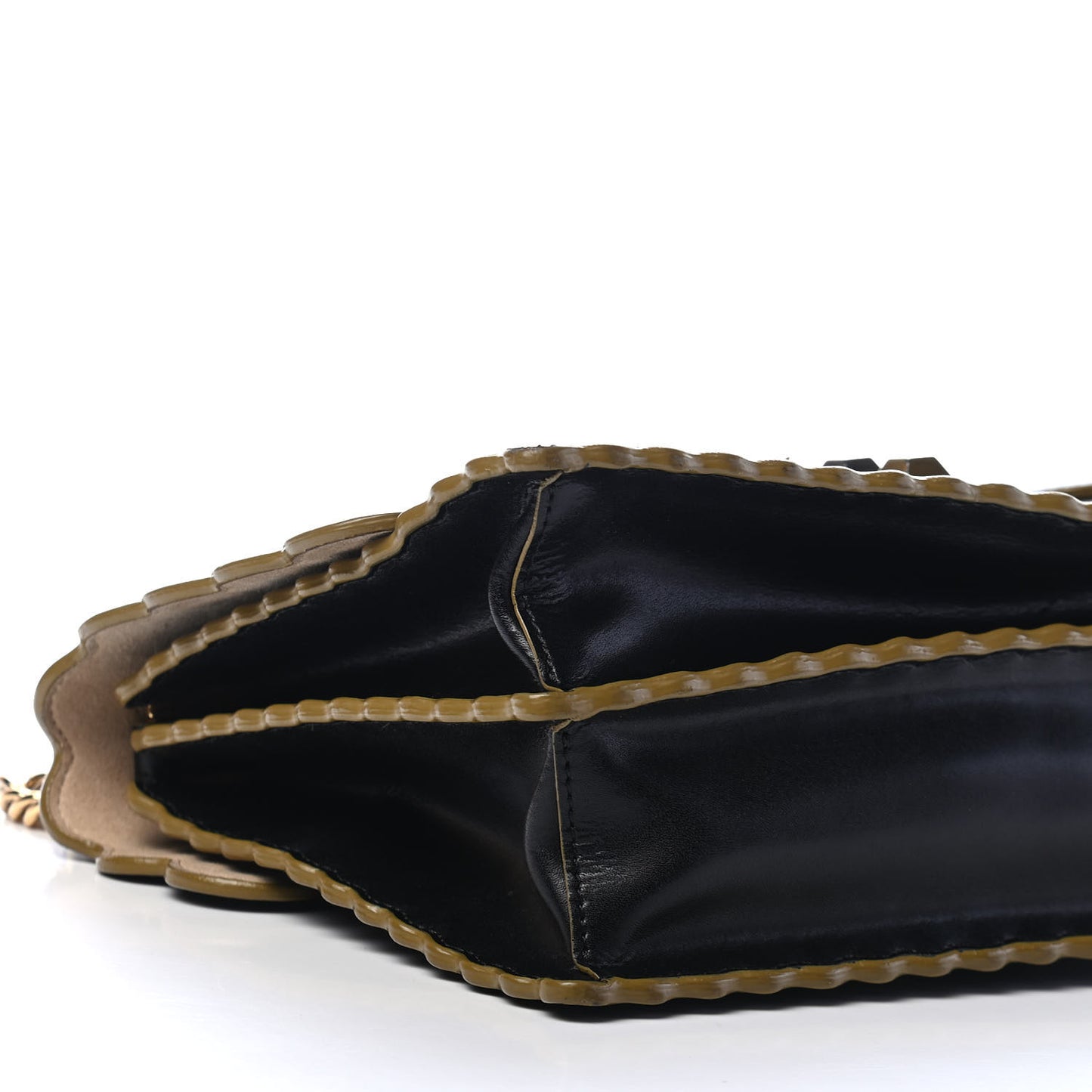 Vitello Liberty Scalloped Studded Kan I Shoulder Bag Black