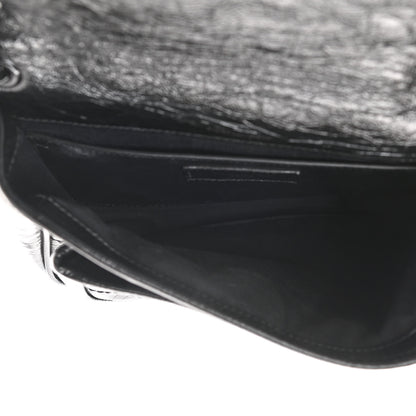 Saint Laurent Crinkled Calfskin Matelasse Monogram Baby Niki Chain Satchel Black 4 of 8