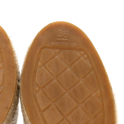 Chanel Linen CC Espadrilles 38 Beige Black 6 of 9