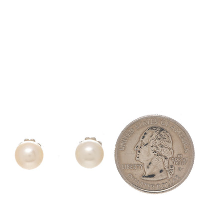 Tiffany Sterling Silver Freshwater Pearl 8-9mm Ziegfeld Earrings 2 of 4