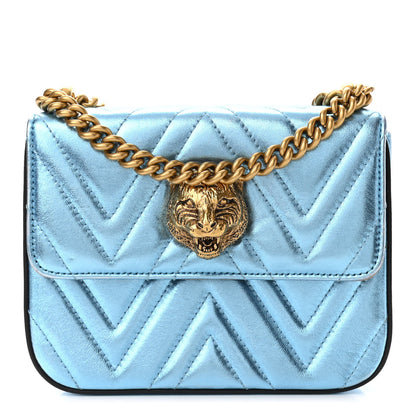 Gucci Metallic Nappa Matelasse Broadway Shoulder Bag Cielo 1 of 11