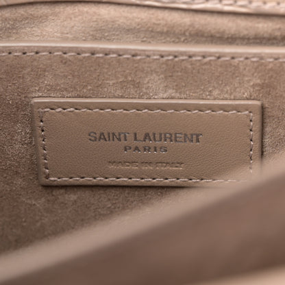 Saint Laurent Calfskin Crocodile Embossed Medium Monogram Sunset Dusty Grey 6 of 17