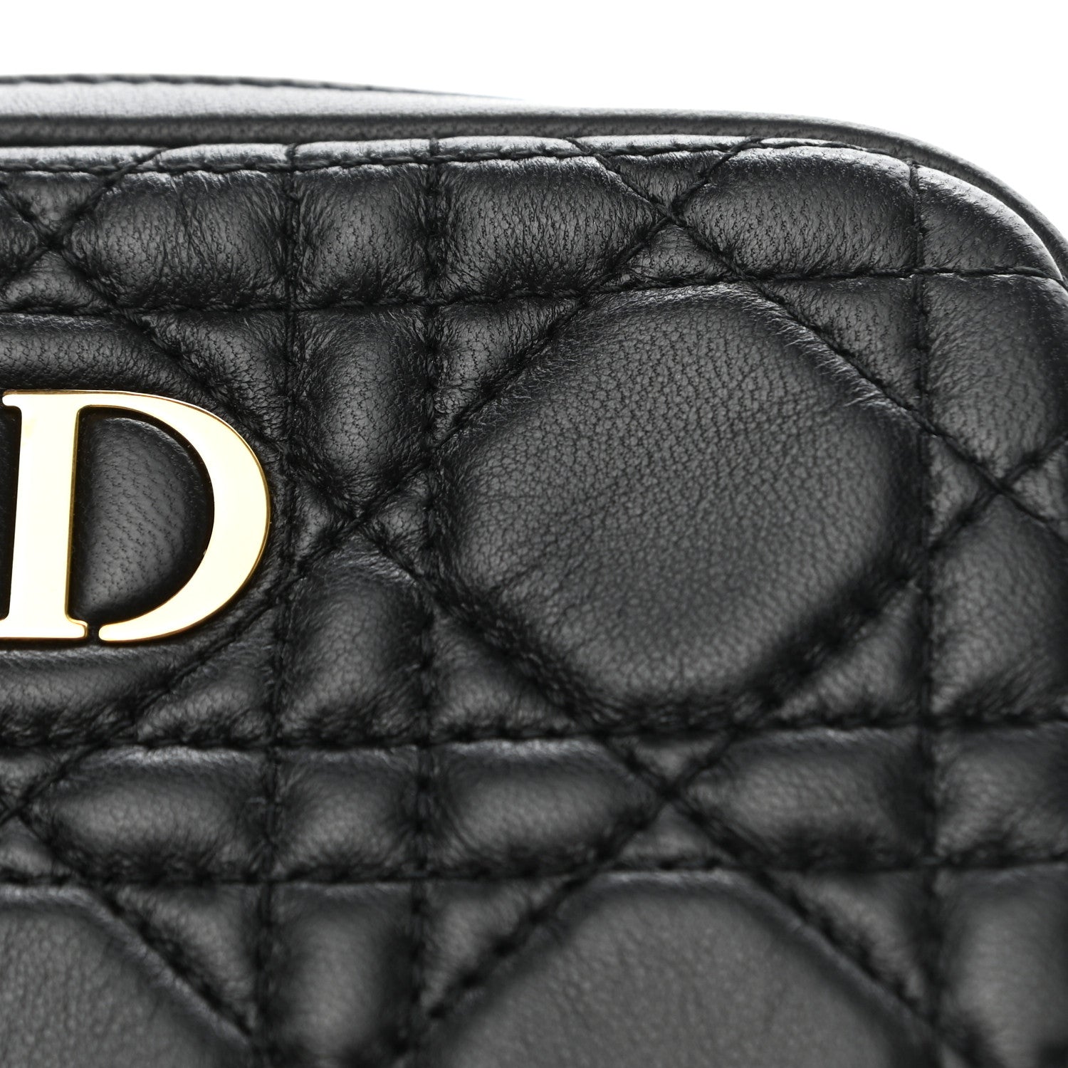 Christian Dior Lambskin Cannage Small Caro Zipped Pouch Black 8 of 9
