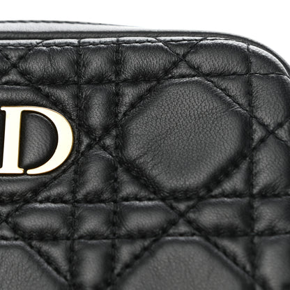 Christian Dior Lambskin Cannage Small Caro Zipped Pouch Black 8 of 9