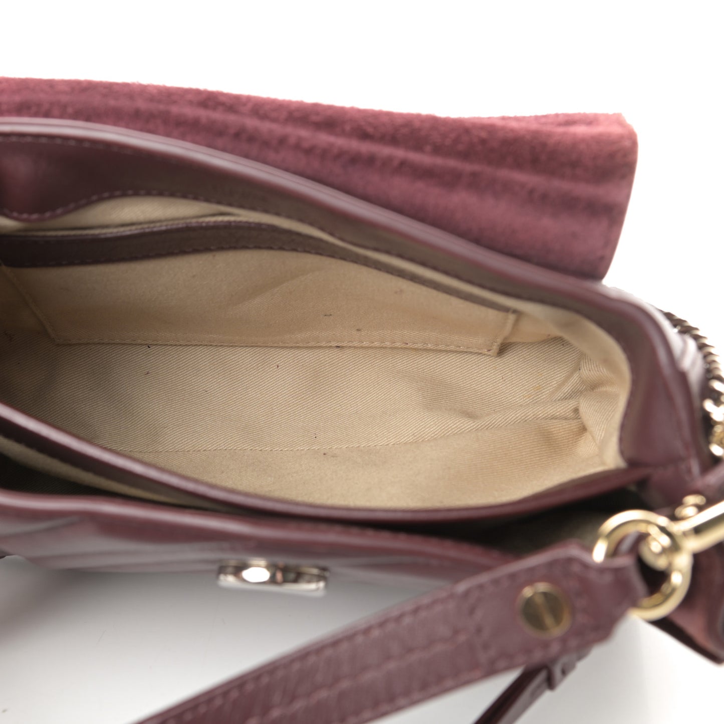 Calfskin Quilted Mini Faye Day Shoulder Bag Burnt Brown
