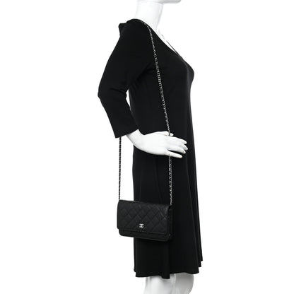 Chanel Caviar Quilted Wallet on Chain WOC Black 2 of 12