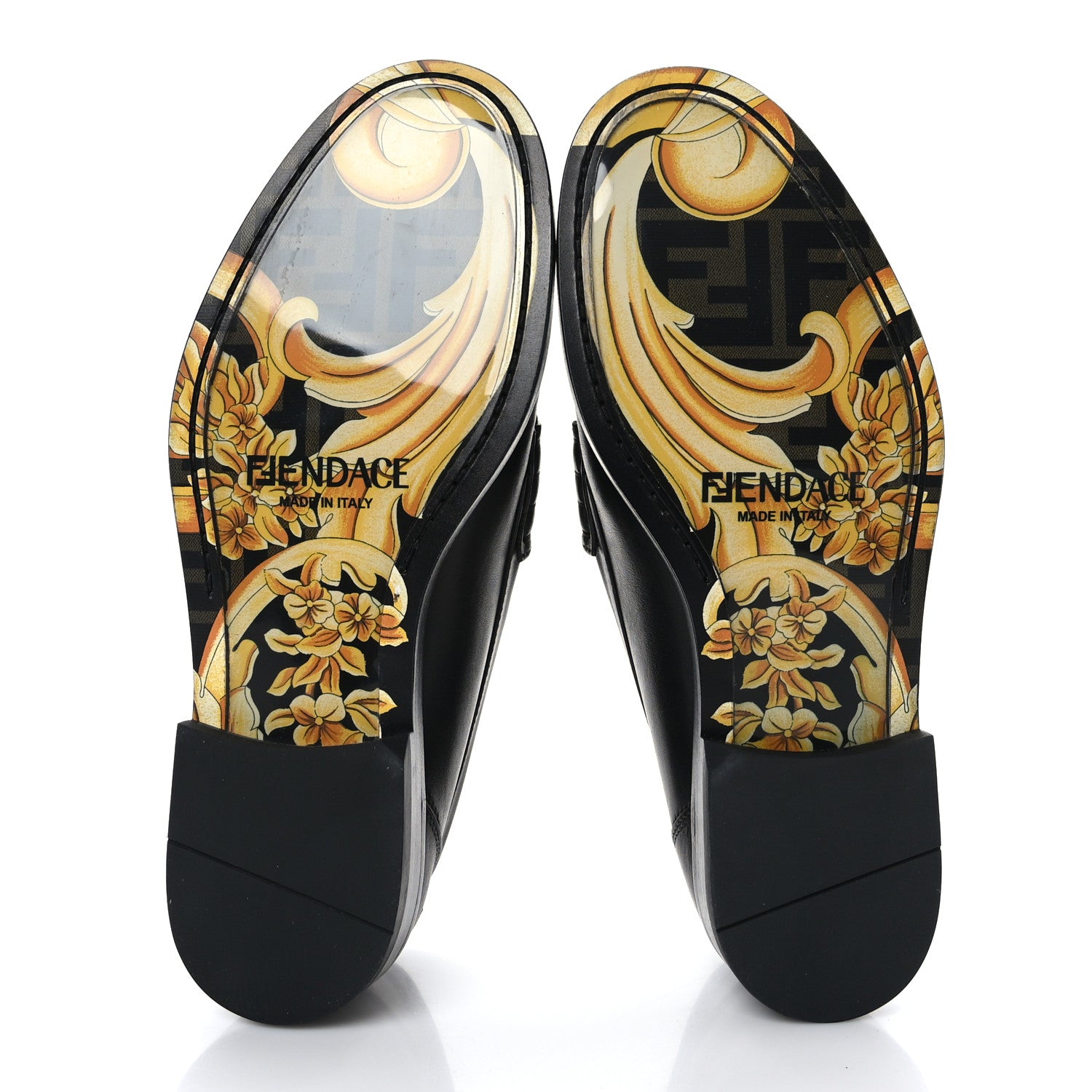 Versace X FENDI Vitello Mens Fendace Mocassino Loafer 6 Black 5 of 8