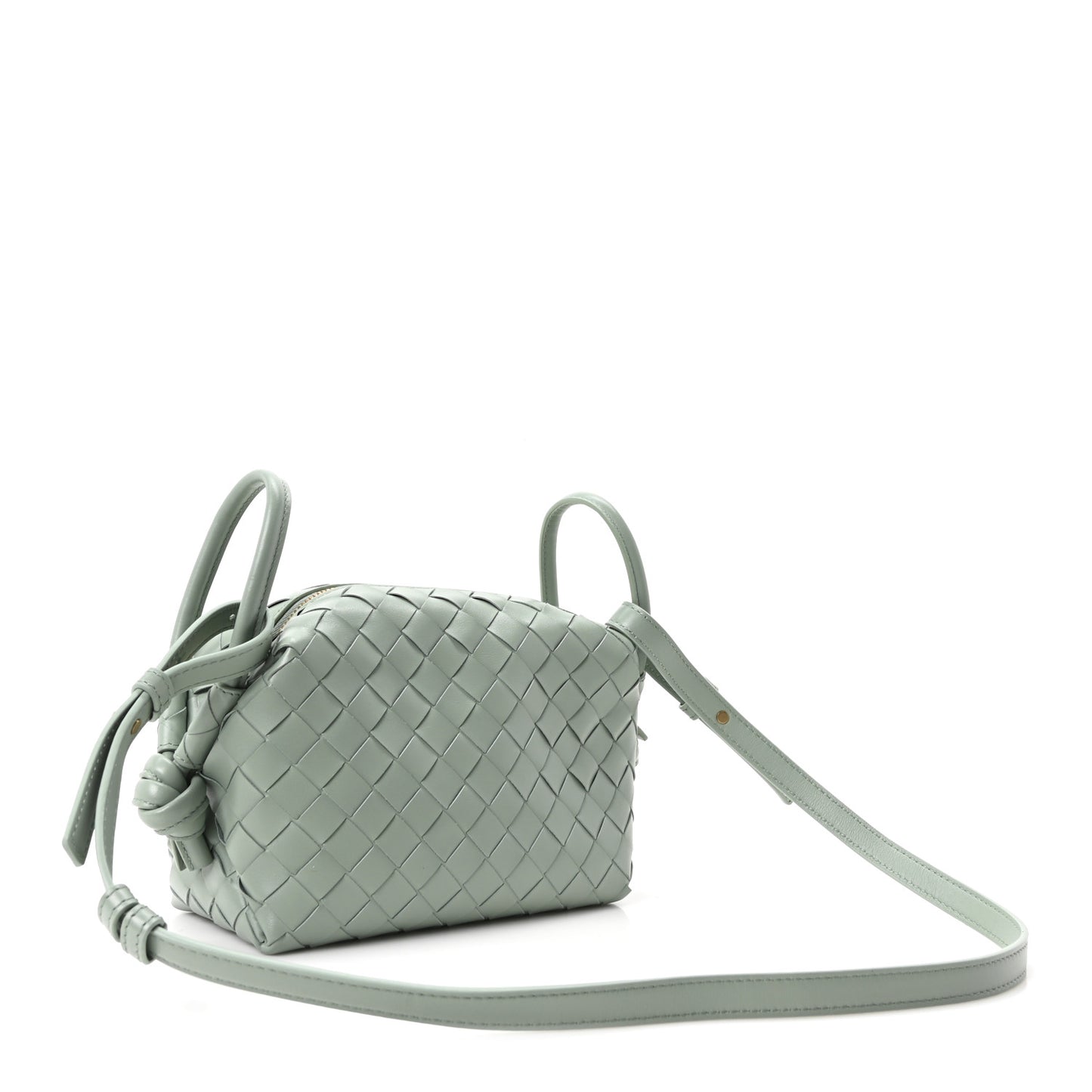 Nappa Intrecciato Loop Top Handle Camera Bag New Sauge