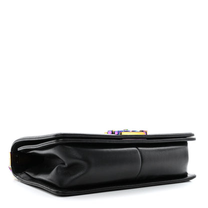 Chanel Lambskin LED Iridescent Metal Medium Boy Flap Black Multicolor 4 of 13