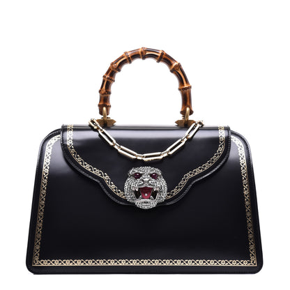 Gucci Calfskin Bamboo Medium Thiara Top Handle Bag Black 1 of 11