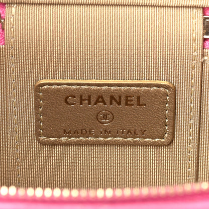 Chanel Lambskin Quilted Pearl Crush Mini Vanity Case With Chain Pink 6 of 10