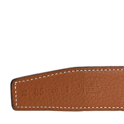 Hermes Box Togo 32mm Martelee Constance Belt 85 Black Gold 4 of 7