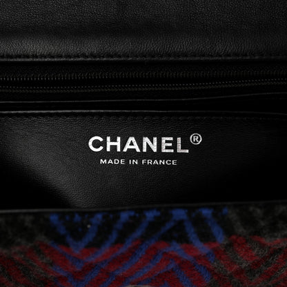 Chanel Wool Quilted Mini Rectangular Flap Red Grey Multicolor 6 of 11