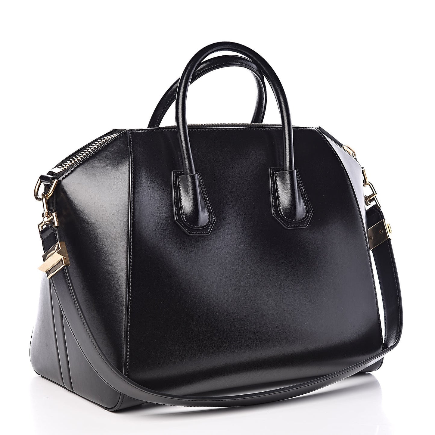 Shiny Lord Calfskin Medium Antigona Black