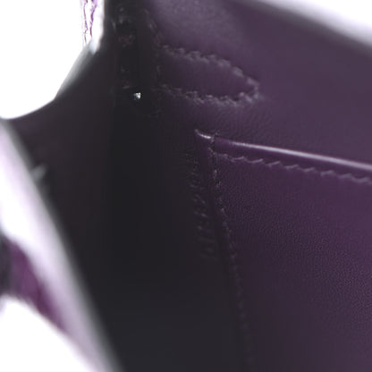Hermes Shiny Alligator Mini Kelly Sellier 20 Cassis 23 of 31