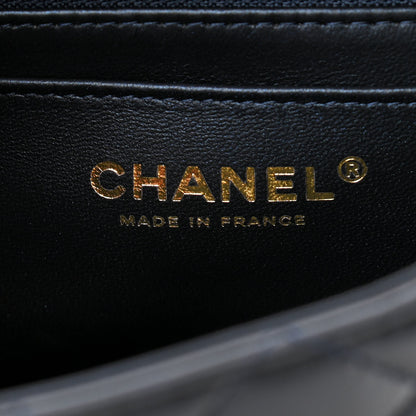 Chanel Lambskin Quilted Mini Top Handle Rectangular Flap Navy Blue 6 of 11