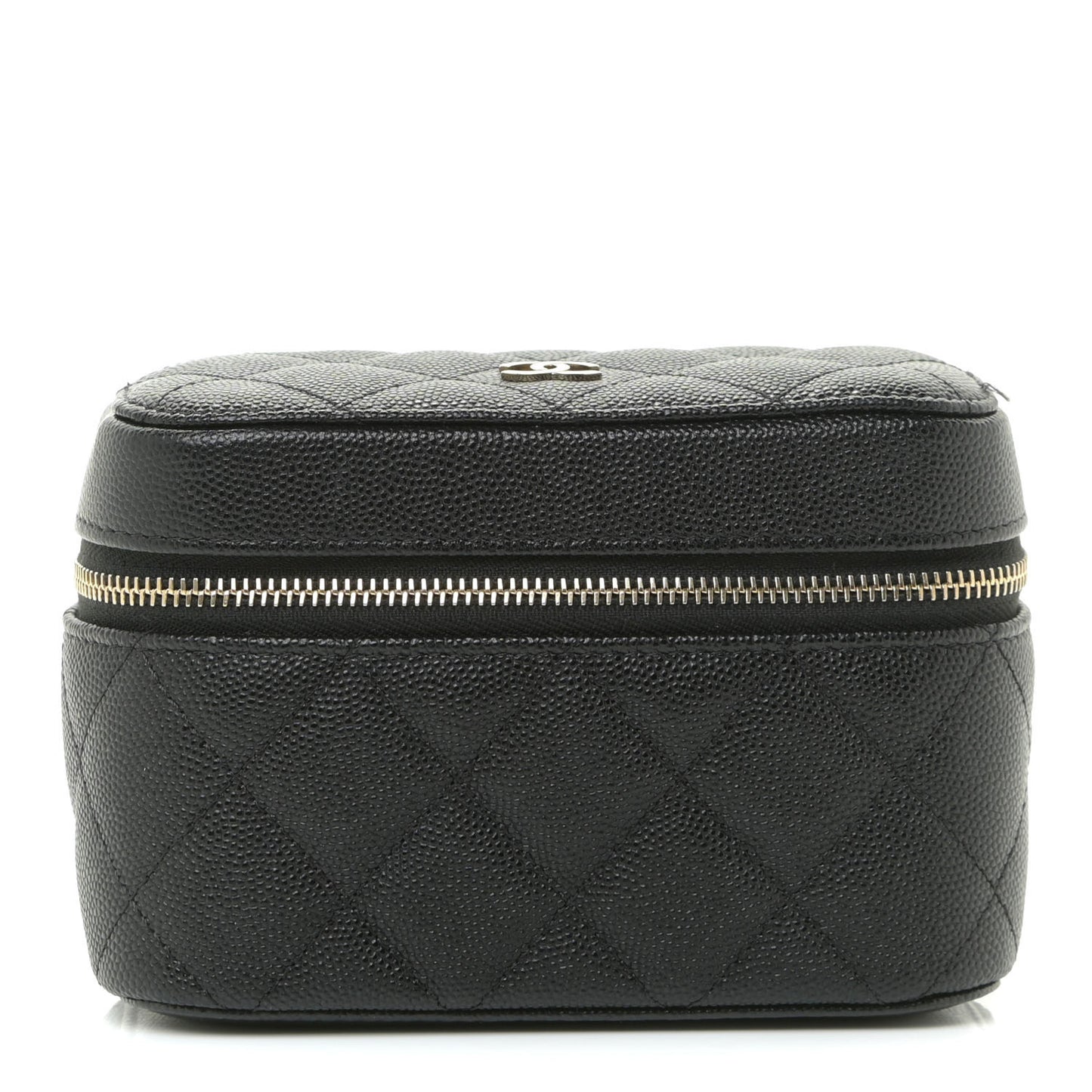 Caviar Quilted CC Vanity Cosmetic Case Black