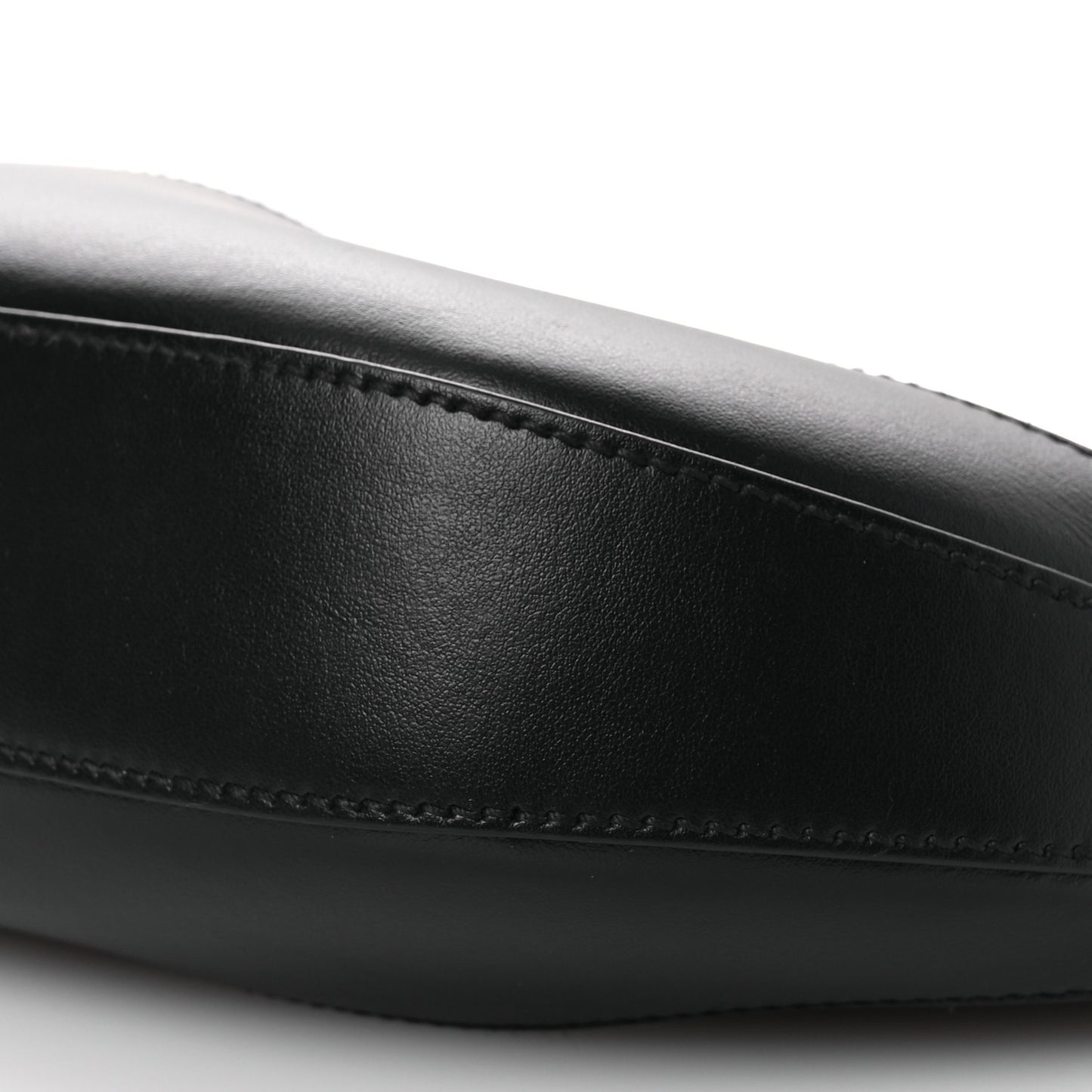 City Calfskin Medium Metal Triangle Logo Bag Black
