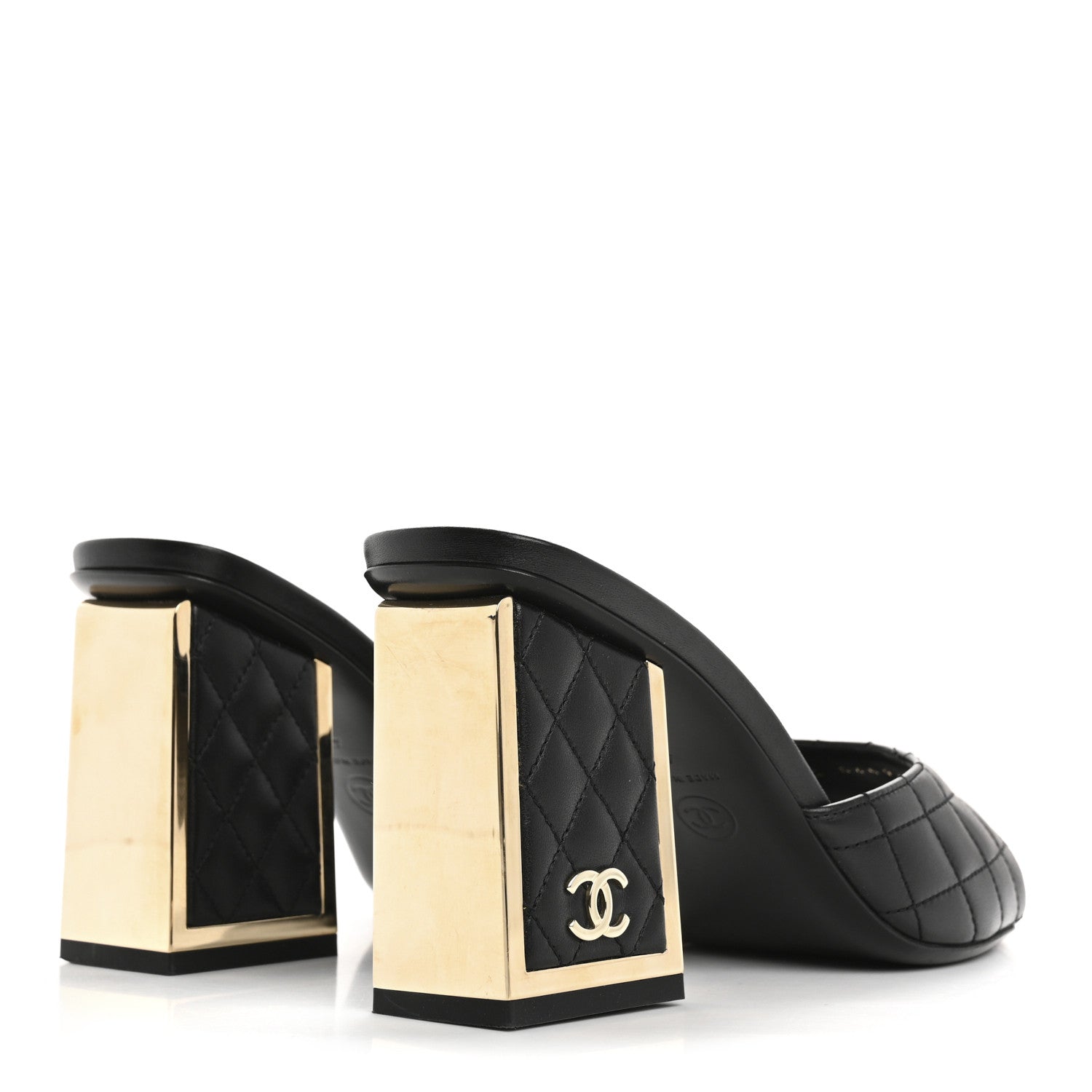 Chanel Lambskin Quilted CC Mules 40 Black 5 of 10