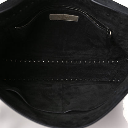 Valentino Garavani Pebbled Calfskin Rockstud Rolling Flap Messenger Bag Black 5 of 8