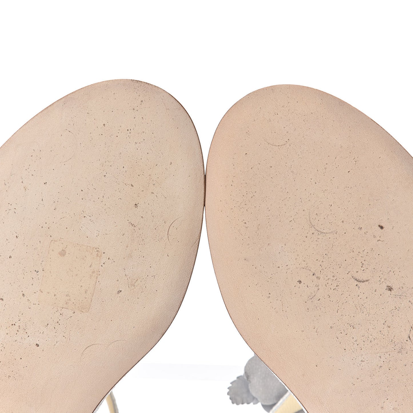 Crackled Lambskin Camellia Thong Sandals 39.5 White