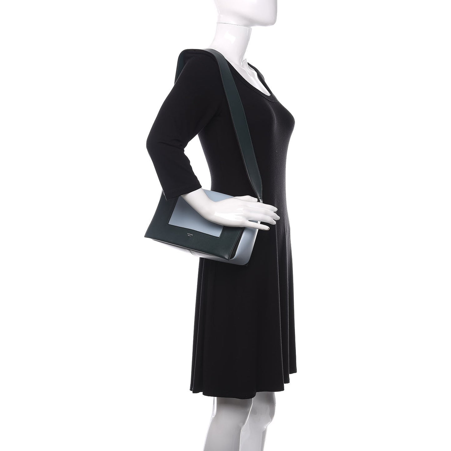 Shiny Smooth Calfskin Medium Frame Shoulder Bag
