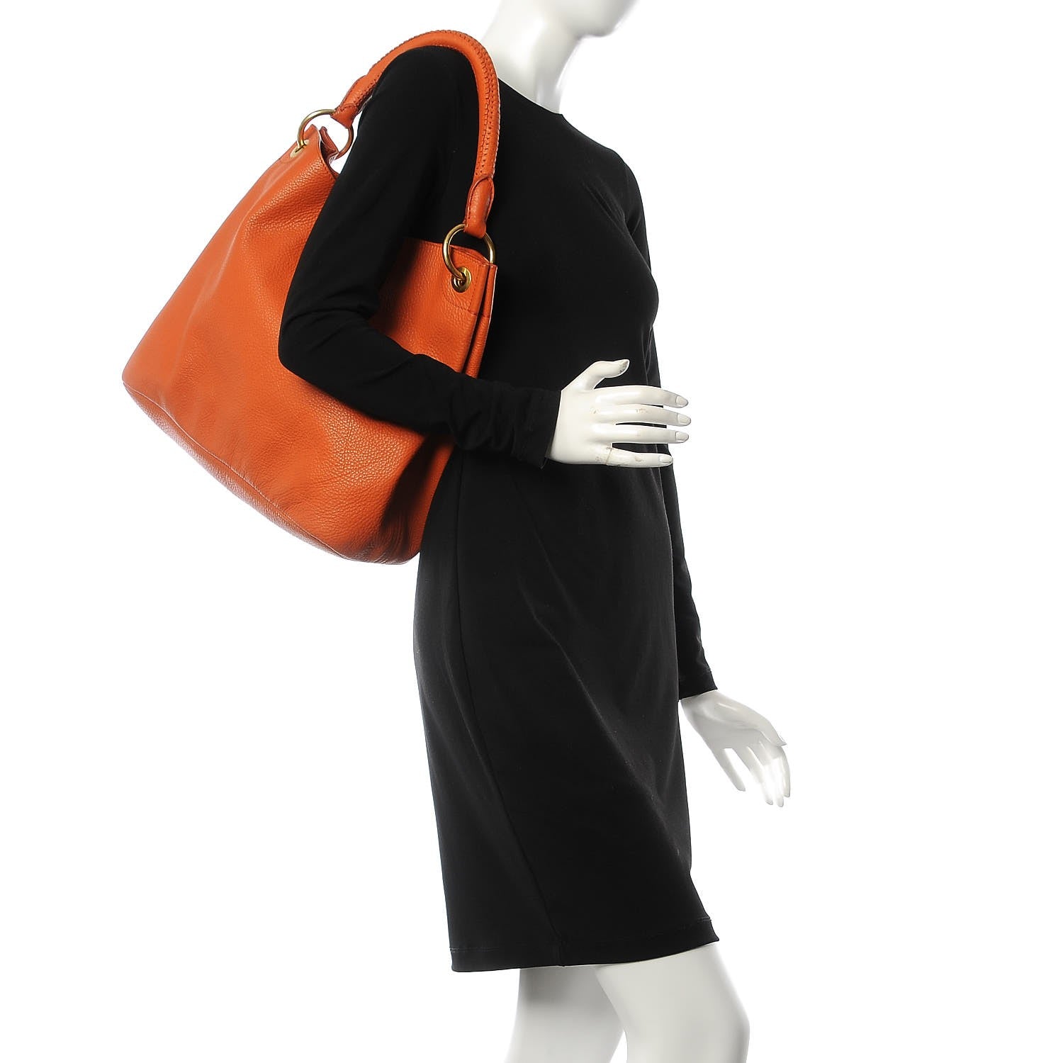 Prada Vitello Daino Hobo Papaya 2 of 9