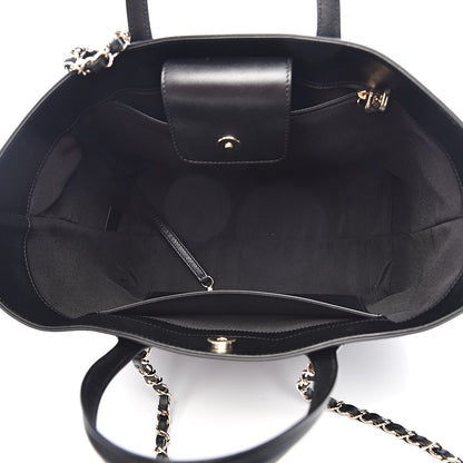 Chanel Calfskin Stitched Shopping Tote Black 5 of 11