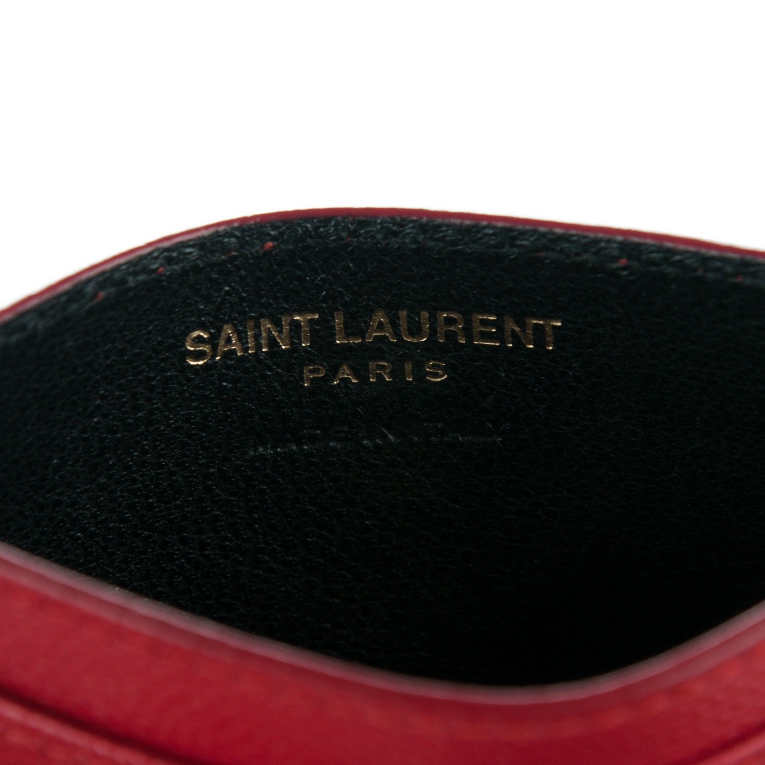 Saint Laurent Grain De Poudre Matelasse Chevron Card Case New Red 5 of 6