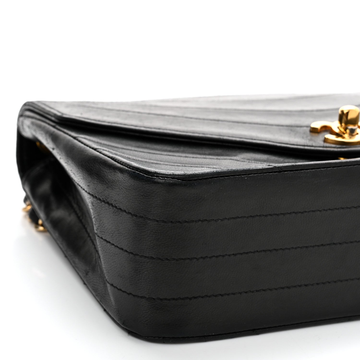 Chanel Lambskin Ribbon Quilted Small Single Flap Black 10 of 11