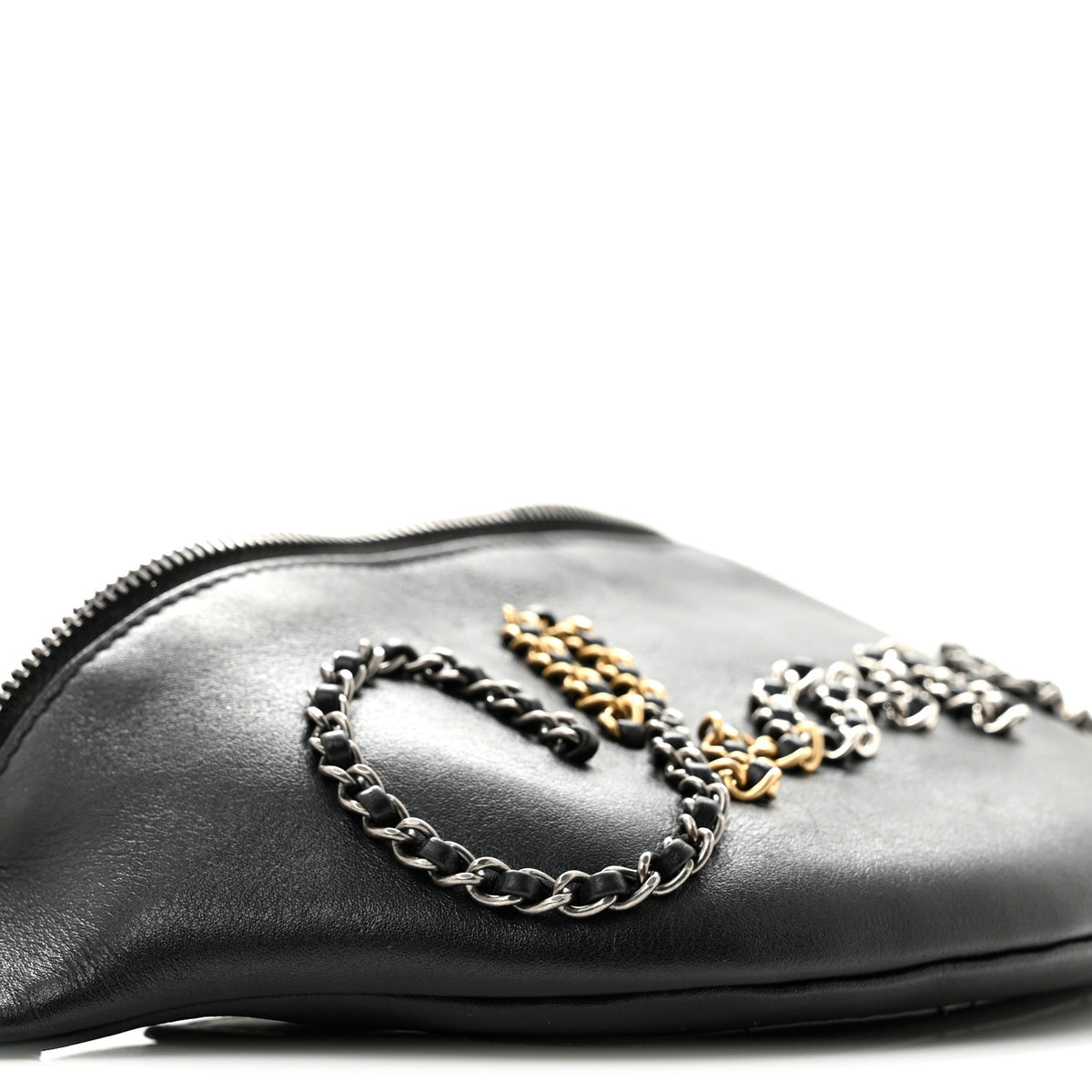 Calfskin Chain 20s Signe Waist Bag Black