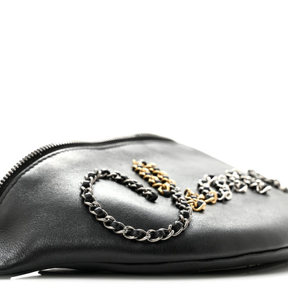 Chanel Calfskin Chain 20s Signe Waist Bag Black 9 of 13