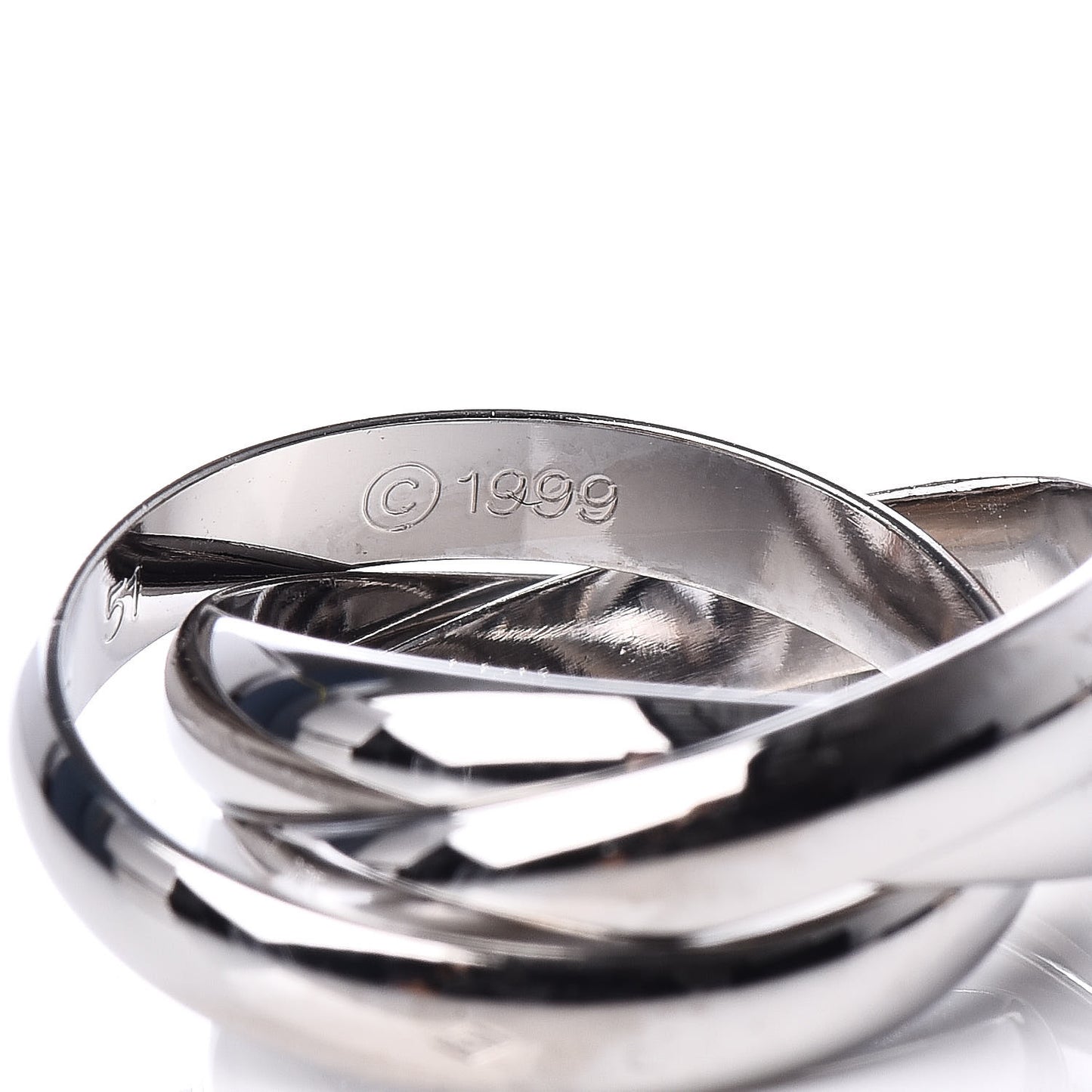 18K White Gold Classic Trinity Ring 51 5.75