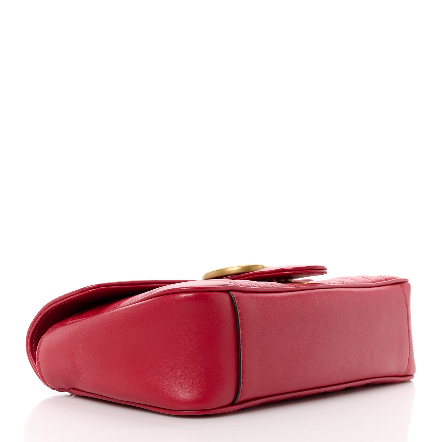 Gucci Calfskin Matelasse Small GG Marmont Shoulder Bag Hibiscus Red 4 of 11