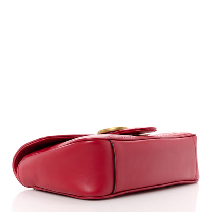 Gucci Calfskin Matelasse Small GG Marmont Shoulder Bag Hibiscus Red 4 of 11