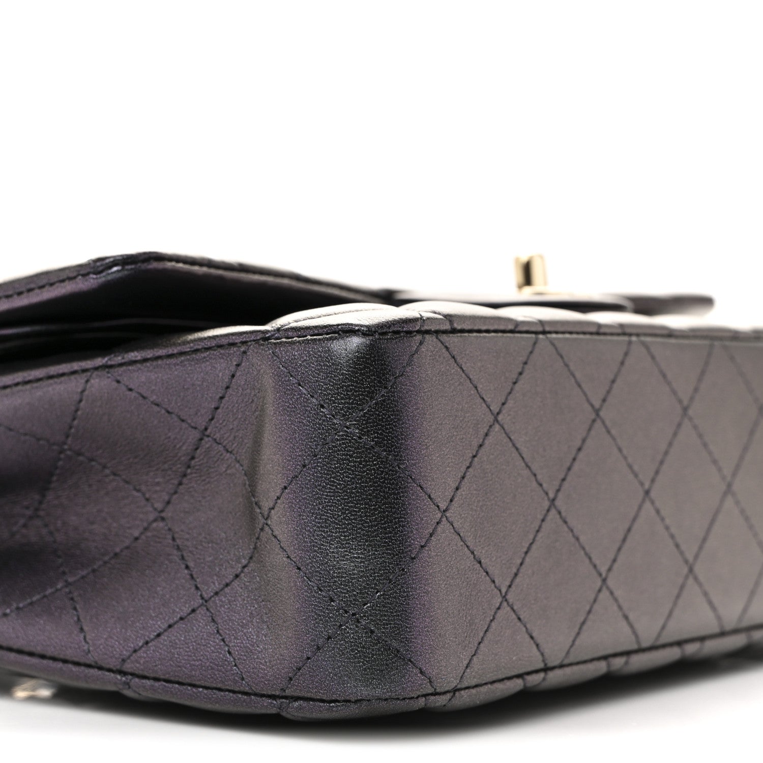 Chanel Iridescent Lambskin Quilted Medium Double Flap Black 9 of 11
