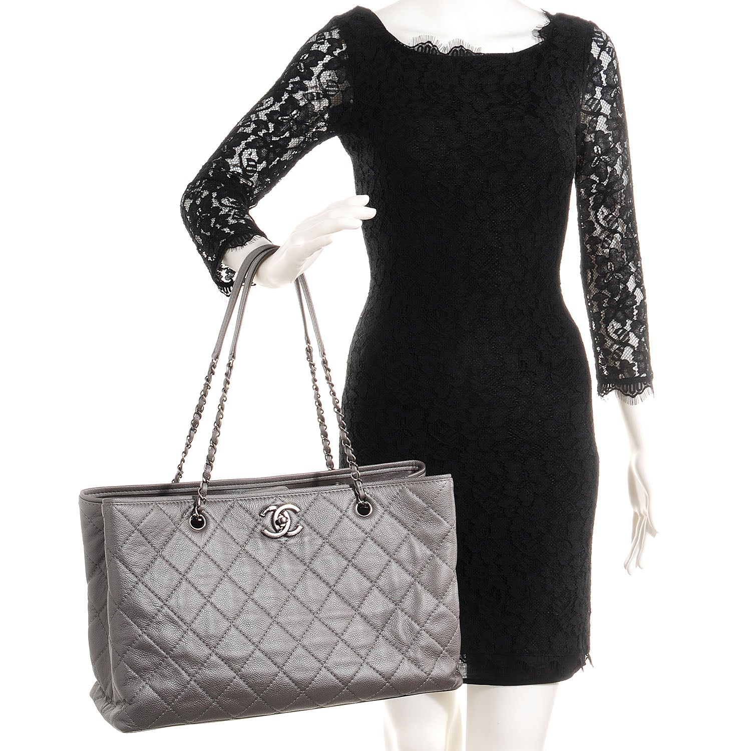 Chanel Metallic Caviar Large Be Caviar Tote Silver 2 of 8