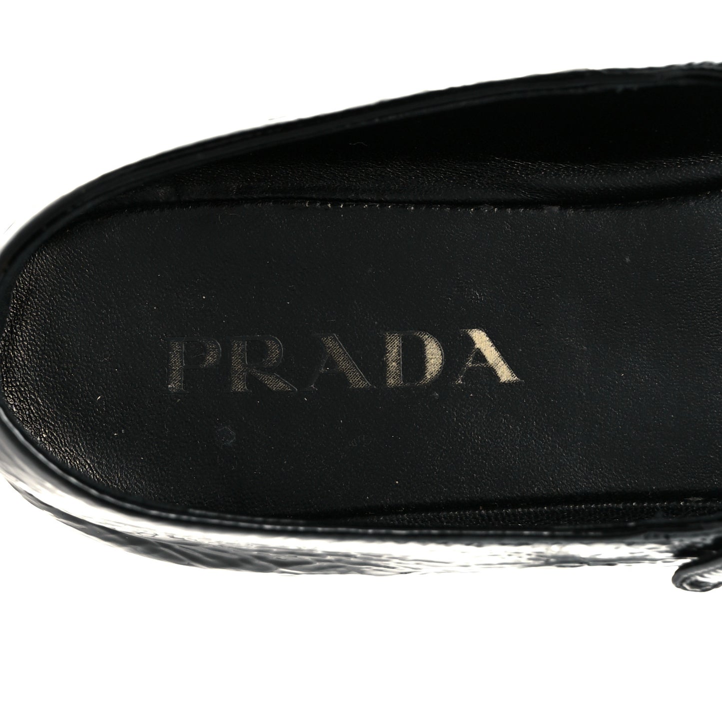 Patent Calfskin Triangle Ballerina Flats 40 Black
