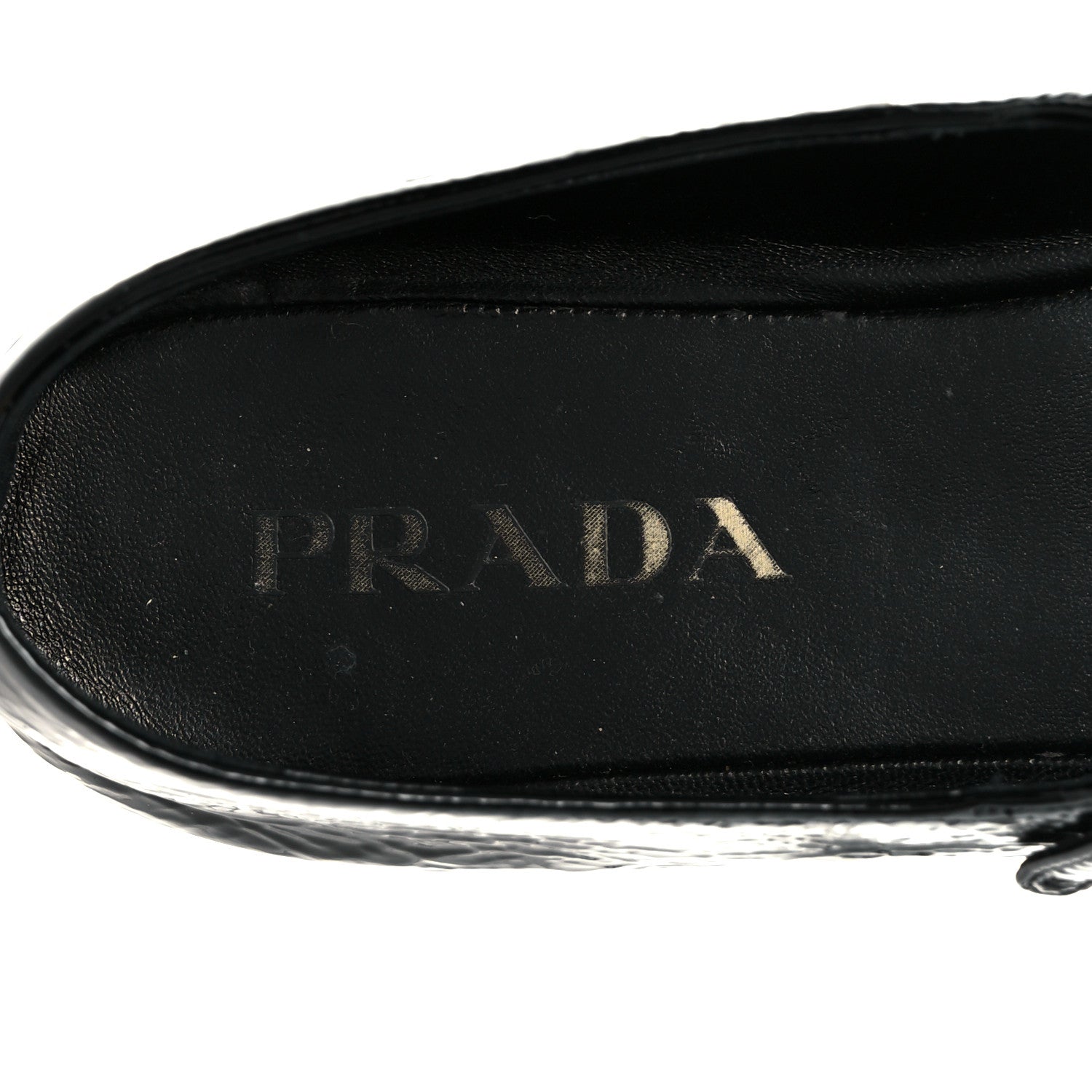 Prada Patent Calfskin Triangle Ballerina Flats 40 Black 7 of 10