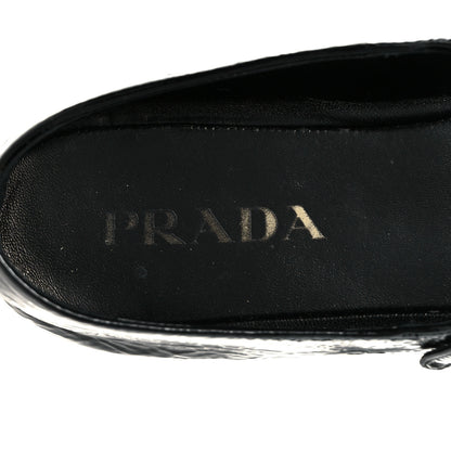 Prada Patent Calfskin Triangle Ballerina Flats 40 Black 7 of 10