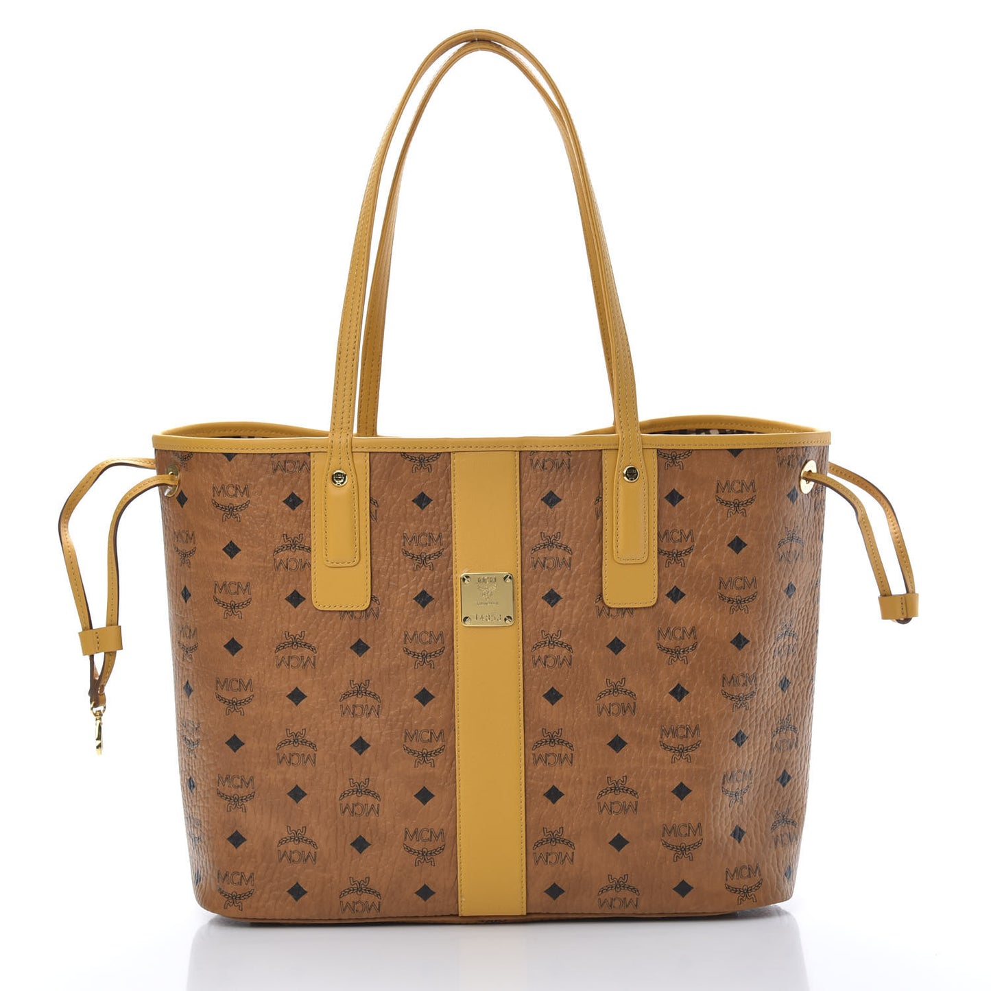 Visetos Medium Liz Reversible Shopper Tote Cognac Yellow