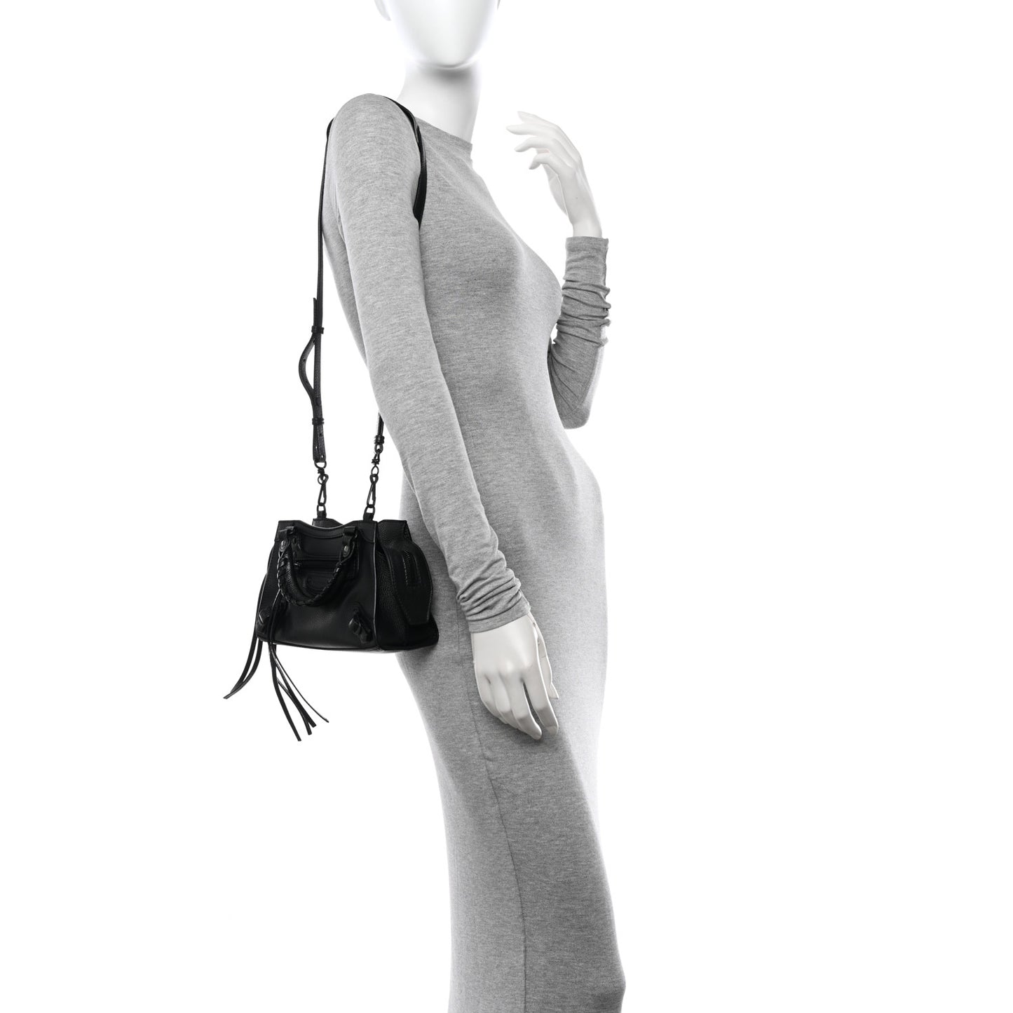 Grained Calfskin Neo Classic Black Hardware Mini City Black