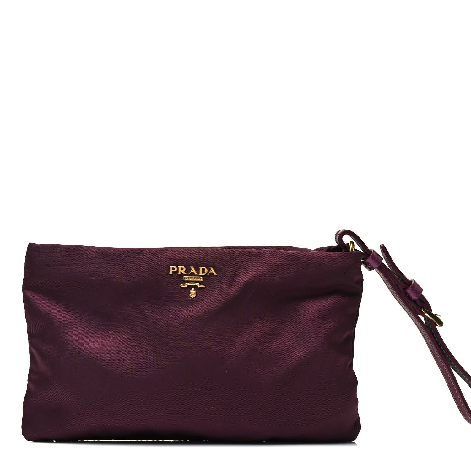 Prada Nylon Saffiano Pouch Wristlet Granato 1 of 9
