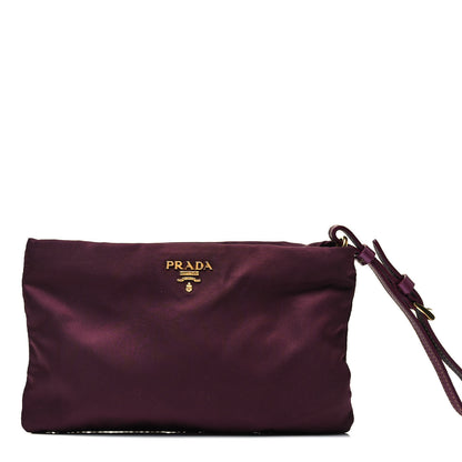 Prada Nylon Saffiano Pouch Wristlet Granato 1 of 9