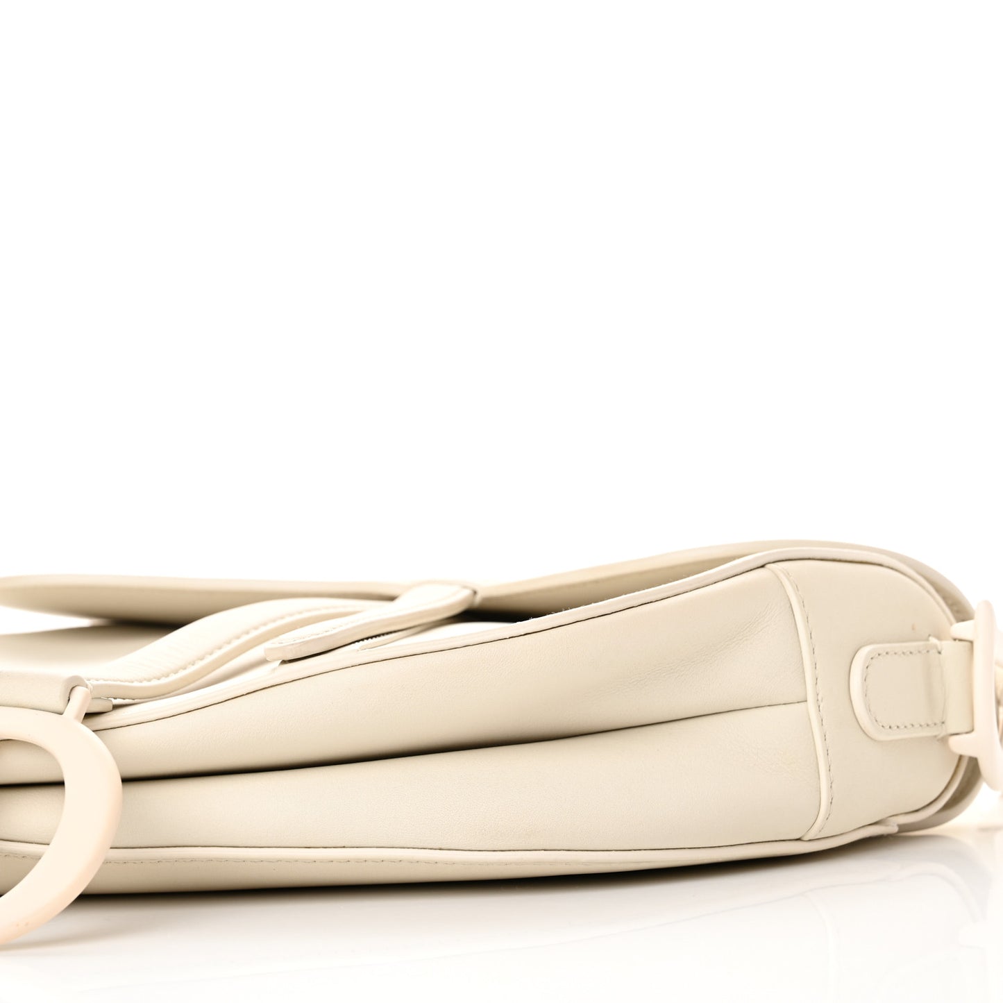 Ultra Matte Calfskin Saddle Bag Off White