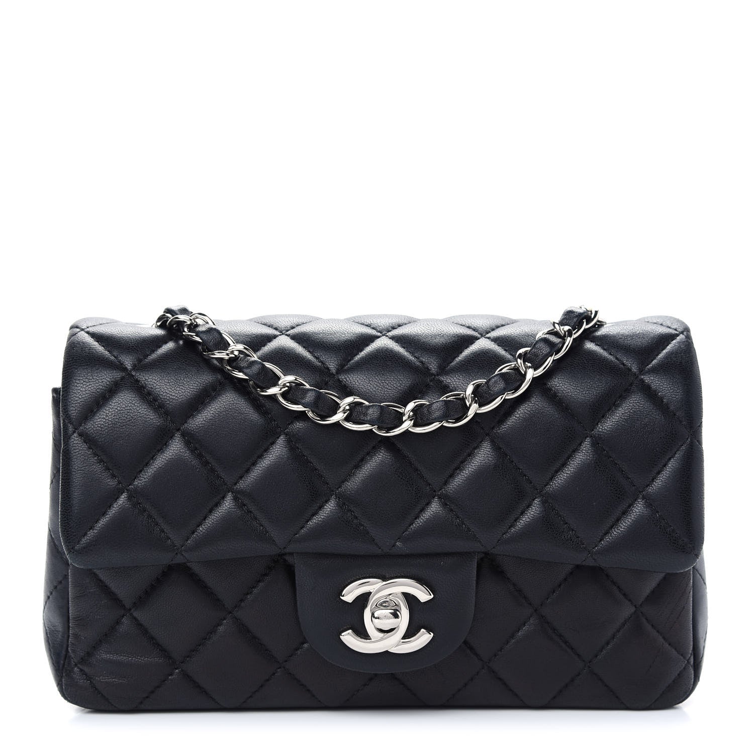 Chanel Lambskin Quilted Mini Rectangular Flap Black 1 of 10