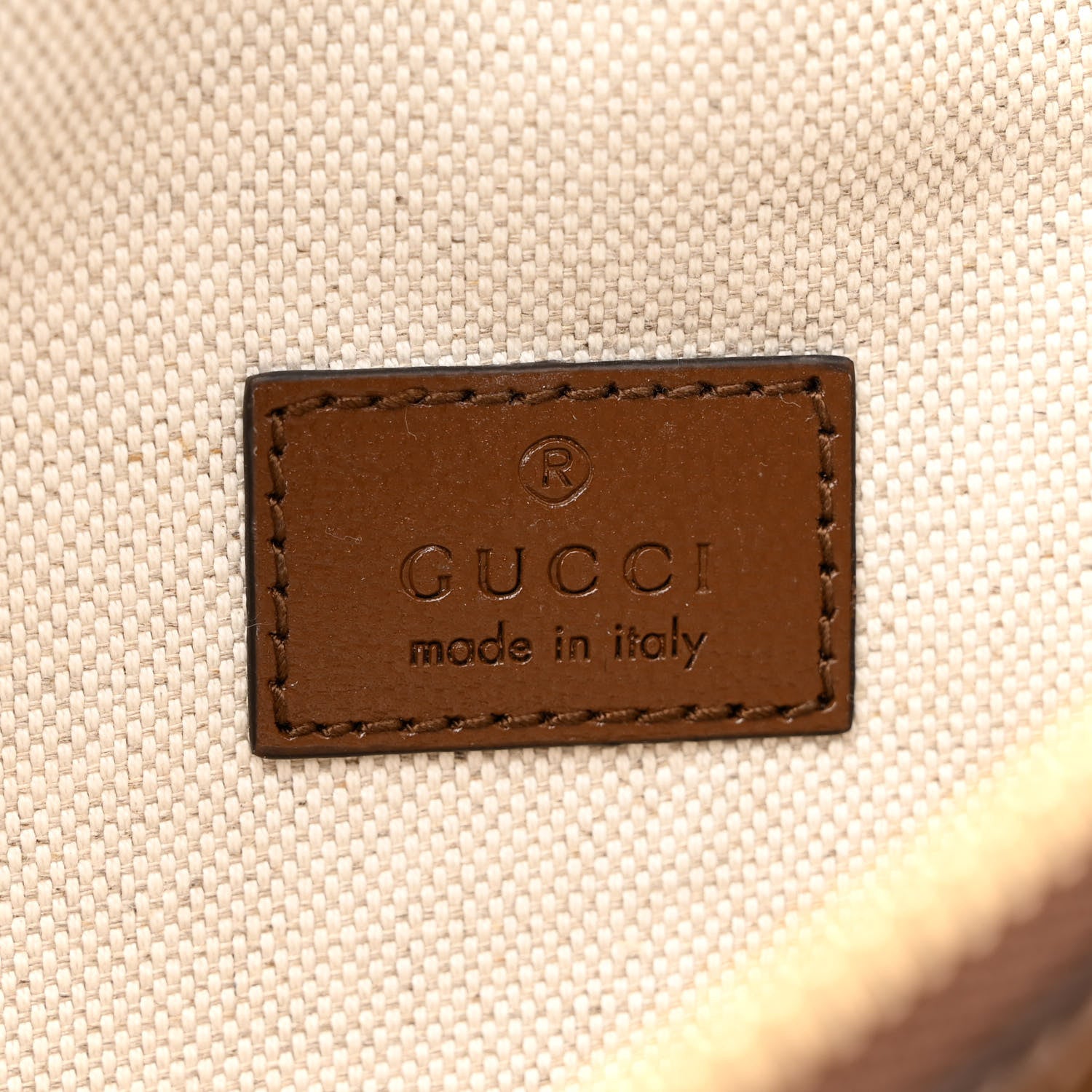 Gucci GG Supreme Monogram Textured Calfskin Retro Interlocking G Belt Bag Beige Ebony Brown Sugar 8 of 14