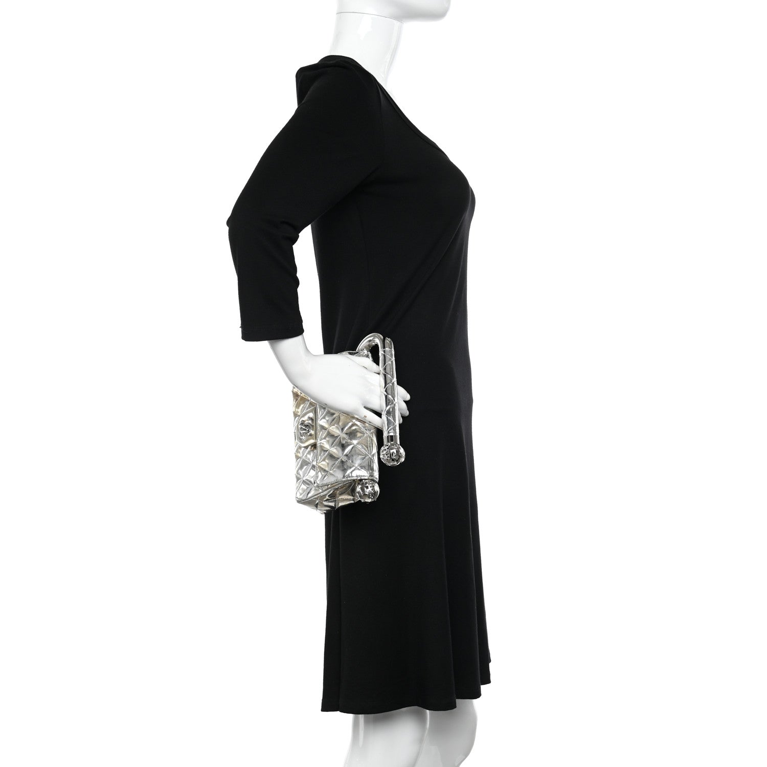 Chanel Metallic Lambskin Quilted Mini Around the World Flap Silver 2 of 11