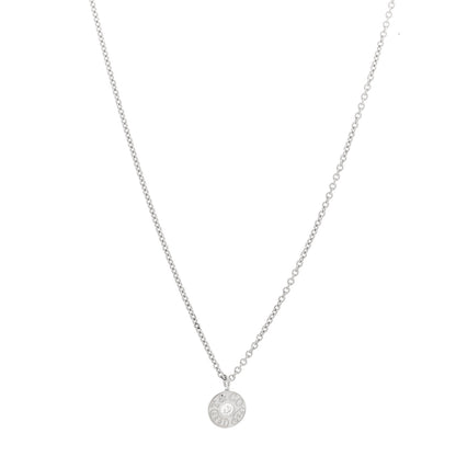 Tiffany 18K White Gold Diamond 1837 Circle Pendant Necklace 1 of 5